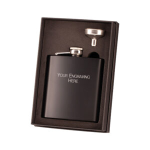 6oz Stainless Steel Matt Black Hip Flask